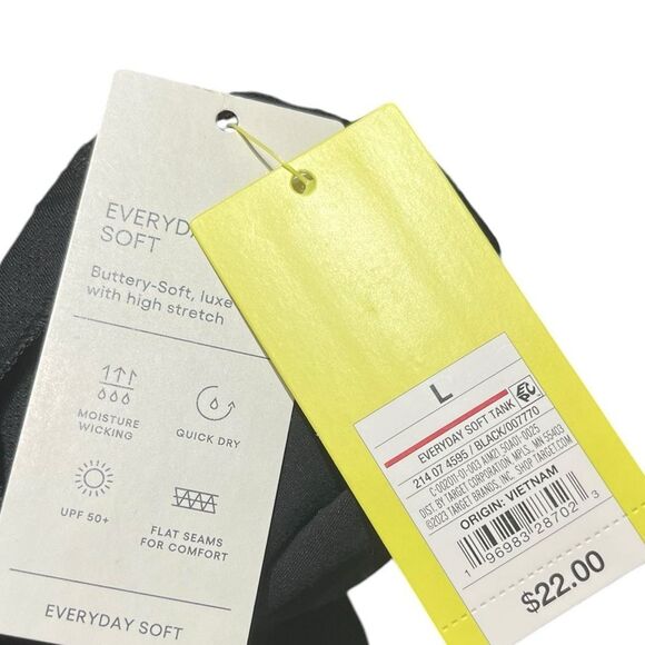 All In Motion Black Asymmetrical Strap Tank Top, Size L, NWT - Picture 10 of 13